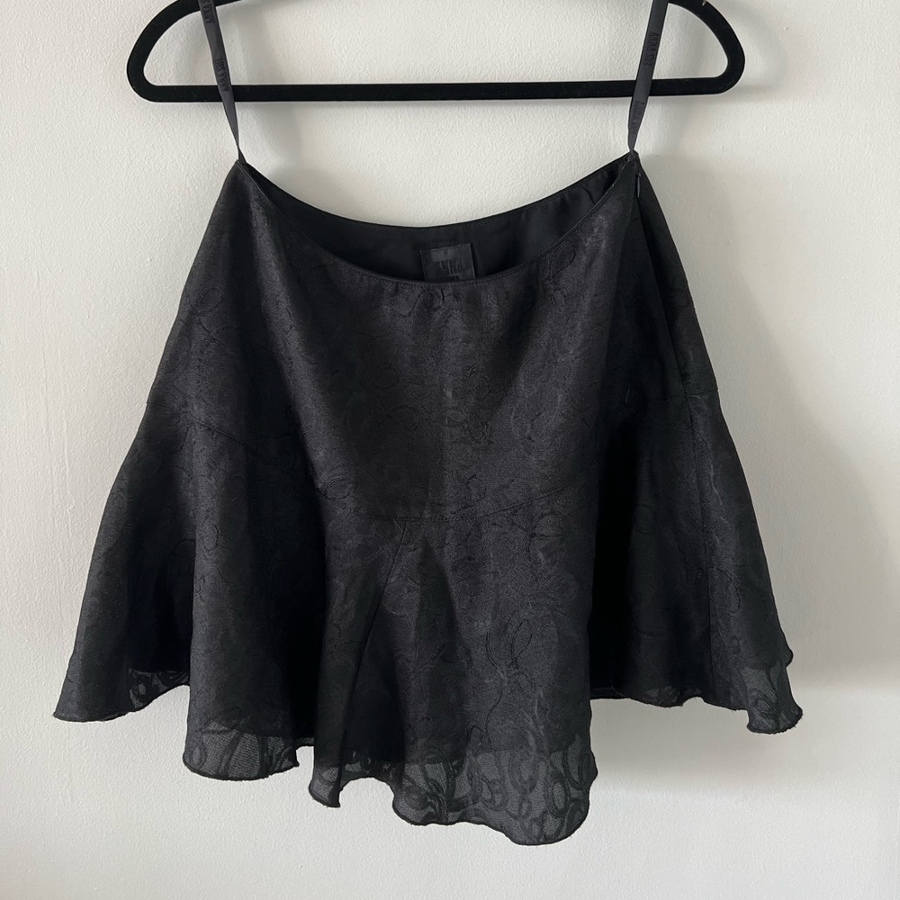 Black Floral Swirl Skirt - Anna Sui